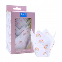 PME Papilotki tulipanowe do muffinek - motyw tęczy (24 sztuki)
