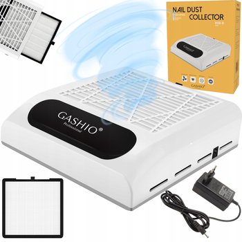 Pochłaniacz Pyłu do Paznokci Manicure Bezworkowy z Filtrem HEPA 80W Biały - GASHIO
