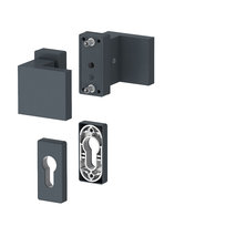 Pochwyt obustronny krótki szyld + komplet rozet antracyt / RAL 7016 mat