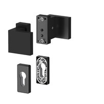 Pochwyt obustronny krótki szyld + komplet rozet czarny / RAL 9005 mat