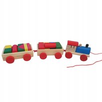 Pociąg drewniany z klockami drewnianymi +3lata