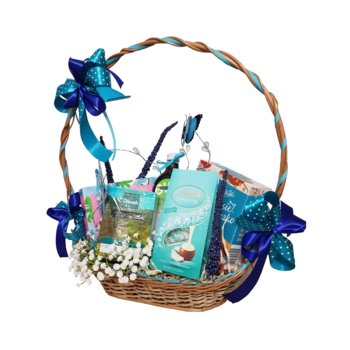 Poczta Upominkowa;kosz prezentowy Błękitek