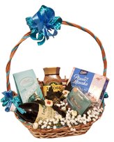 Poczta Upominkowa;kosz prezentowy Błękitek z kawą