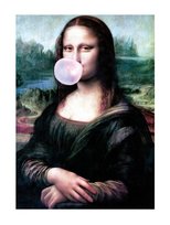 Pocztówka A6 Mona Lisa is Blowing Bubbles śmieszne pocztówki Pyramid International