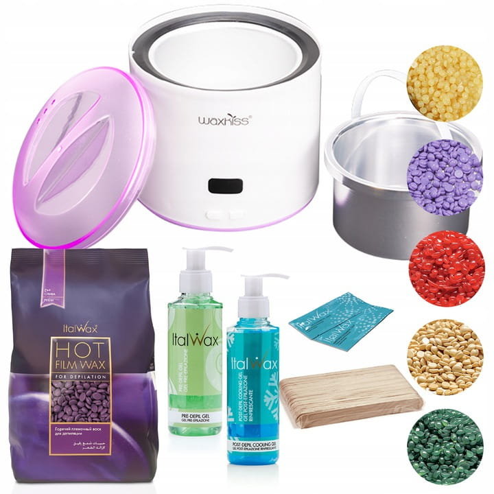 Podgrzewacz 40W żel przed i po depilacji szpatułki talk wosk do