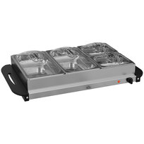 Podgrzewacz bufetowy HOMCOM 6,8 l, płyta grzewcza, 300 W, ze stali nierdzewnej, z regulowanym termostatem, naczynie do podgrzewania potraw na przyjęcia, bufety, posiłki rodzinne Homcom