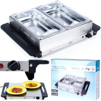 Podgrzewacz elektryczny do potraw stalowy 2 wkłady