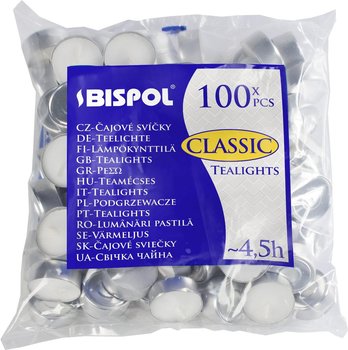 Podgrzewacze bezzapachowe tealight BISPOL 4H CLASSIC 100szt. - BISPOL