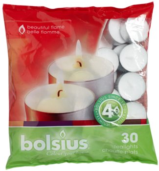 Podgrzewacze bezzapachowe tealight BOLSIUS 4H BG30 30szt. - Bolsius