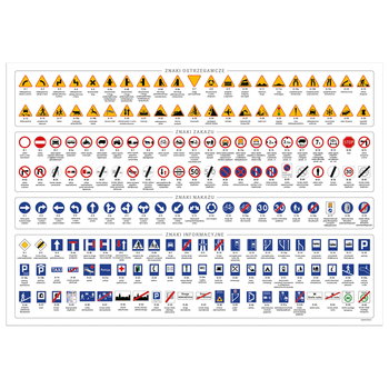 Podkład szkolny na biurko obustronny Znaki Drogowe Derform - Derform