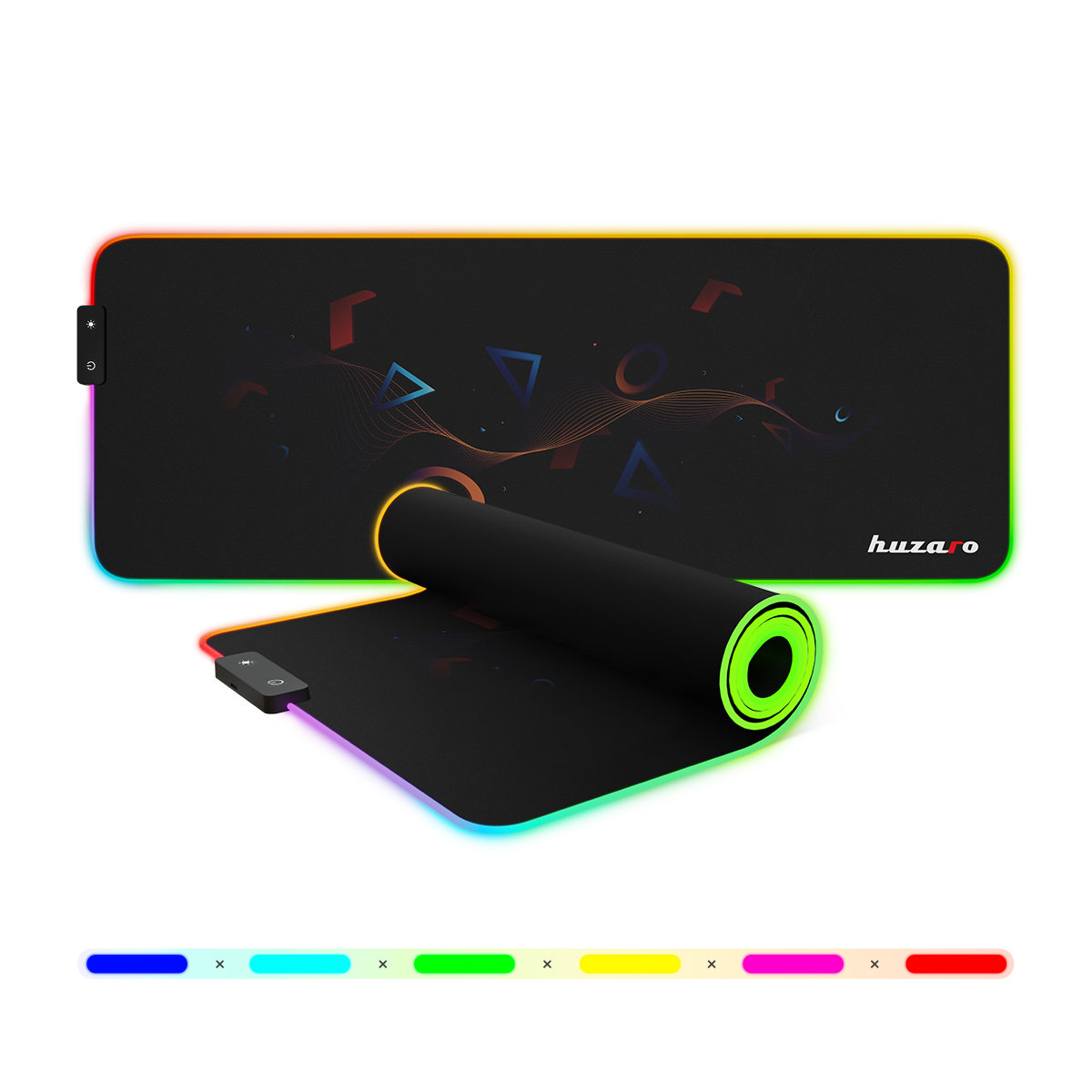 Podkładka Gamingowa Huzaro MousePad 2.0 XL RGB Design, 80 x 30 cm, z podświetleniem Led, Wielokolora