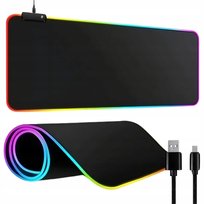 PODKŁADKA GAMINGOWA PODŚWIETLANA RGB XXL 90X40 POD MYSZKĘ KLAWIATURĘ USB VERK GROUP