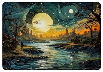 Podkładka na biurko 50×70 cm, wzór Futuristik – ekologiczny filc, nadruk HD, ochrona blatu, do biura i pokoju – Bertoni