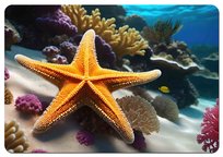 Podkładka na biurko 50×70 cm, wzór Starfish – ekologiczny filc, nadruk HD, ochrona blatu, do biura i pokoju – Bertoni