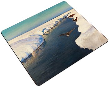 Podkładka Pejzaż zimowy z rzeką i ptakiem Julian Fałat 24x19cm - None