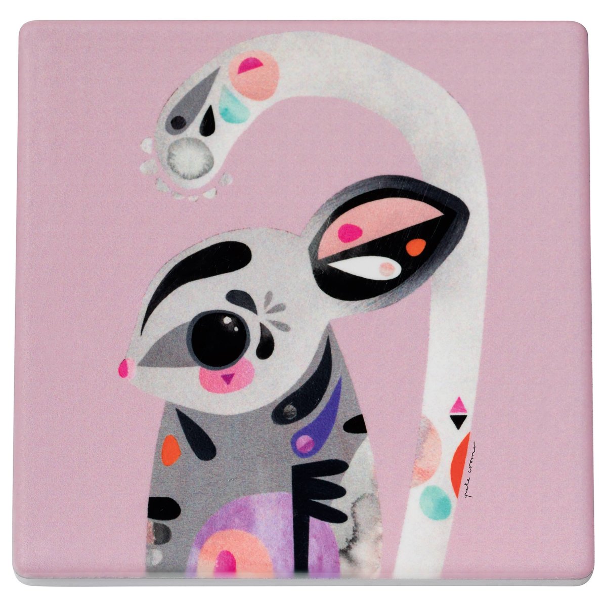 Maxwell & Williams Pete Cromer Sottopentola Quadrato In Ceramica E Sughero 20 Cm - Motivo Echidna