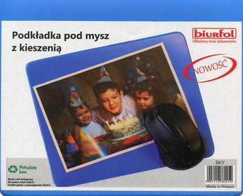 Podkładka pod mysz z kieszenią, niebieska - Biurfol