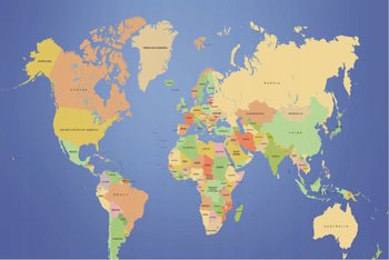 PODKŁADKA POD MYSZ Z Nadrukiem 22x18cm Polityczna Mapa Świata Tekst Prezent - Inny producent