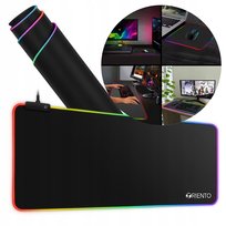 PODKŁADKA POD MYSZKĘ KLAWIATURĘ GAMINGOWA PODŚWIETLANA RGB XL USB 80x30