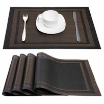 Podkładka pod talerze Americano czarna 30x45 cm Spod Igły i Nitki Spod Igły i Nitki