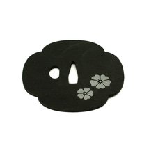 Podkładka Podstawka Pod Kubek Tsuba Sakura Czarno-Srebrna 10X10 Cm