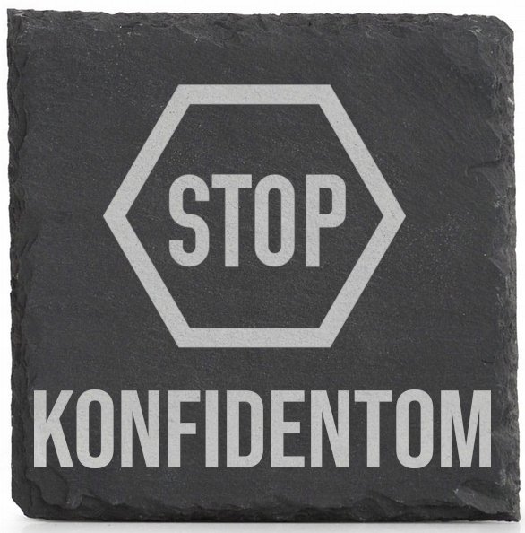 Podkładki kamienne x4 pod Kubek napis STOP KONFIDENTOM