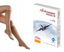 Podkolanówki uciskowe skarpety Aries Avicenum 70 DEN TRAVEL beżowe 36-38