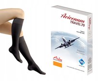 Podkolanówki uciskowe skarpety Aries Avicenum 70 DEN TRAVEL czarne 39-41