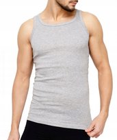 PODKOSZULKA KOSZULKA MĘSKA 100% BAWEŁNA GŁADKA SZARA OKRĄGŁY - 4XL