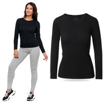 PODKOSZULKA NA DŁUGI RĘKAW Damska Dopasowana Koszulka Bawełniana MORAJ XXL