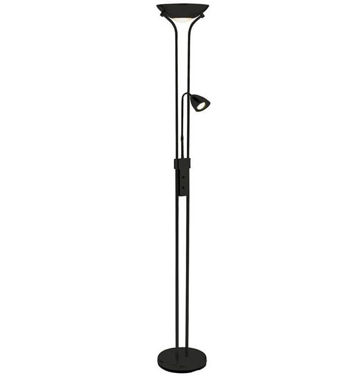 Podłogowa lampa stojąca Detroit czarna do sypialni metalowa czarna