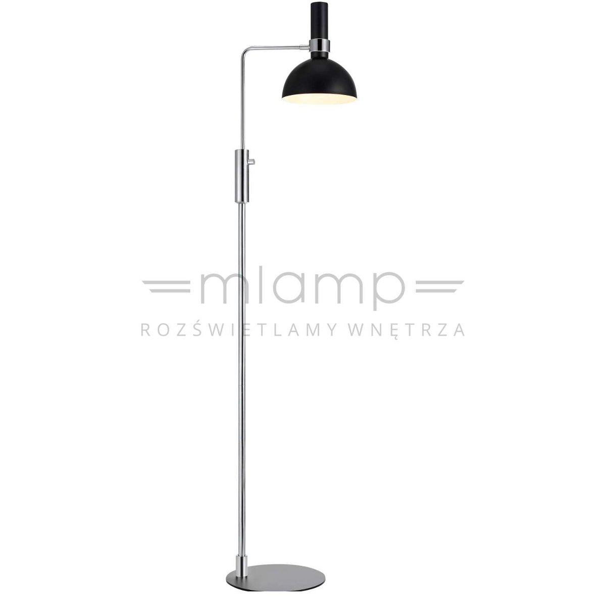 Podłogowa LAMPA stojąca LARRY 106857 Markslojd metalowa OPRAWA kopuła chrom czarna