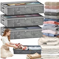 Podłużna Składana Torba Organizer na Ubrania Pod ŁÓŻKO 100x46x19cm 90l 3szt