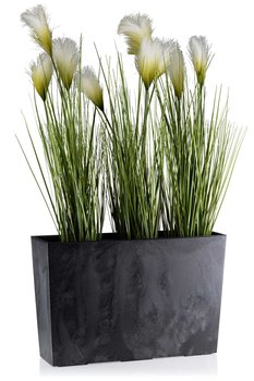 Podłużna WYSOKA DONICA doniczka + wkład na kwiaty zioła imitacja betonu eko - HowHomely