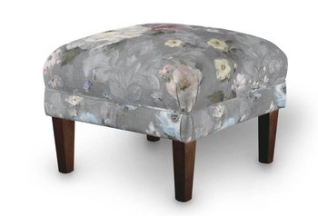 Podnóżek do fotela kwiaty Monet, niebiesko-rózowo-szary, 56x56x40 cm - Dekoria