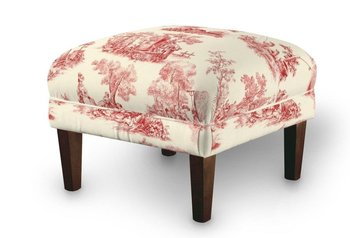 Podnóżek do fotela postacie Avinon, czerwono-ecru, 56x56x40 cm - Dekoria