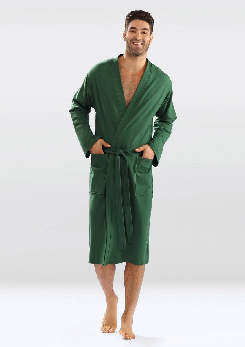 Kalimo Accappatoio Donna Himma In Raso Stampato – Modello Blu Taglia XXL – Elegante E Leggero - 2