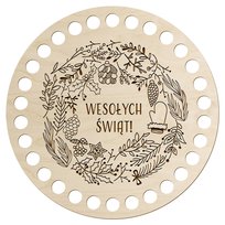 Podstawa Dno Drewniane do Koszyka z Otworami Szydełko Baza 15cm Świąteczna