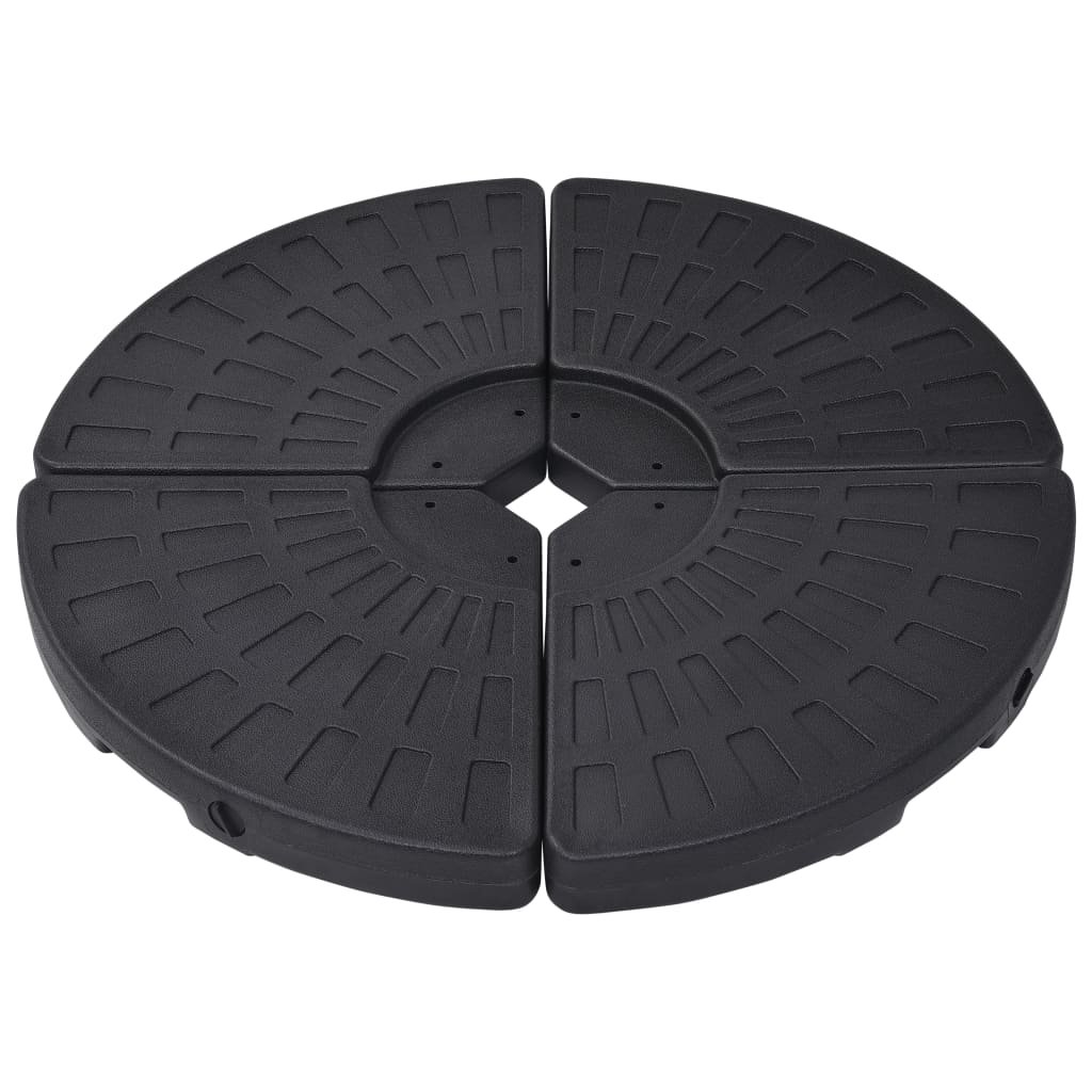 Podstawa pod parasol VIDAXL, czarna, 4 elementy, 101x8 cm