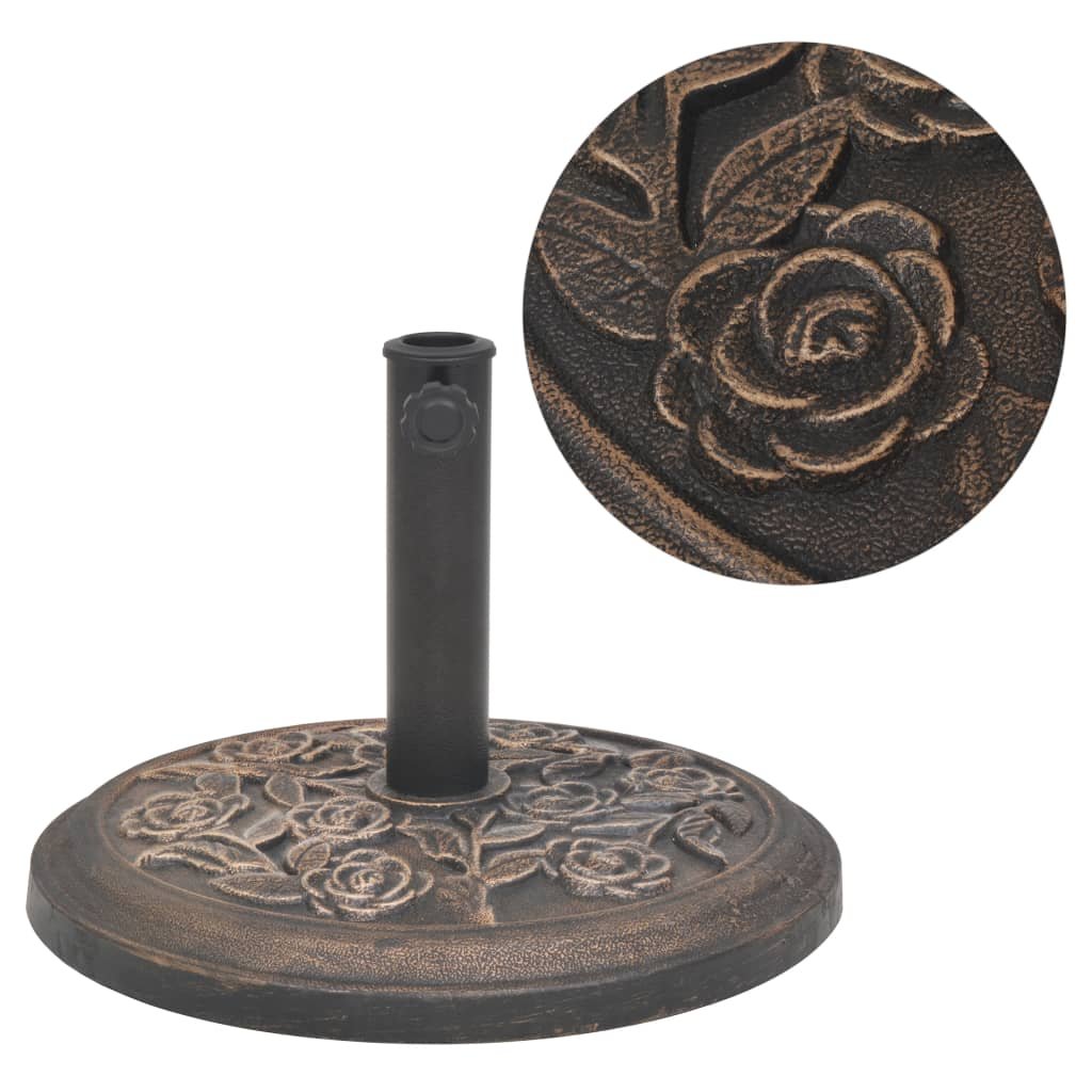Podstawa pod parasol vidaXL, okrągła, róże, brązowa, 45,5x34 cm