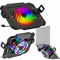 PODSTAWKA POD LAPTOP DO UCHWYTÓW BIURKOWYCH VESA REGULOWANA RGB CHŁODZENIE Mozos