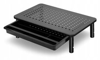 PODSTAWKA POD MONITOR LAPTOP SOLIDNA METALOWA REGULOWANA Z SZUFLADĄ Iceri