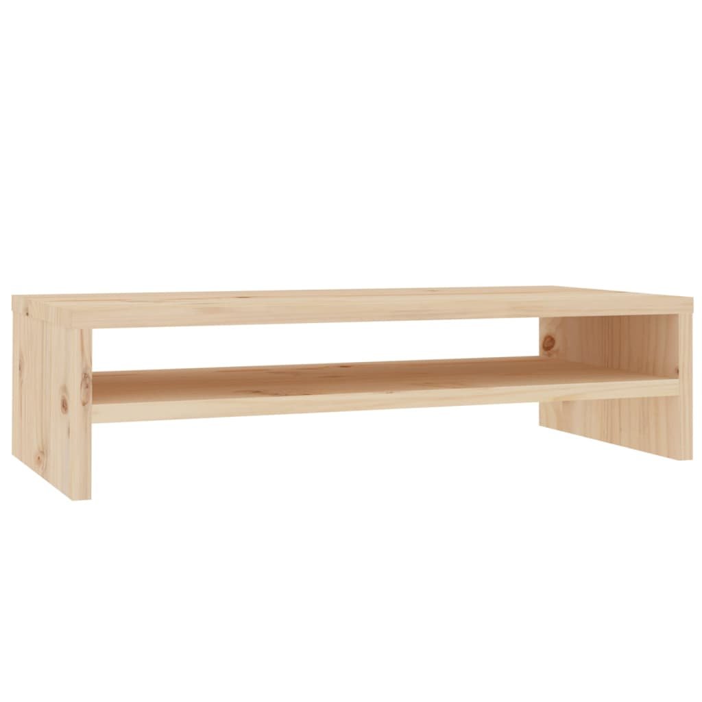 Podstawka pod monitor z litego drewna sosnowego z półką, 50x24x13 cm ...
