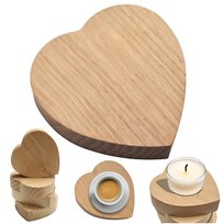 Podstawka pod świecę drewniana w kształcie SERCA 8cm Dębowe serduszko 1SZT