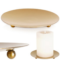 Podstawka pod świece metalowa złota 12 cm