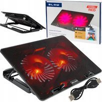 PODSTAWKA PODKŁADKA CHŁODZĄCA LAPTOP 12-17 2 WENTYLATORY USB LED CZERWONY Blow
