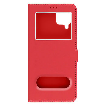 Podstawka wideo Samsung Galaxy A12 z podwójnym okienkiem, czerwona - Avizar