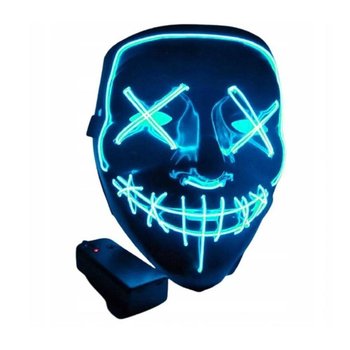 Podświetlana Maska Na Halloween Led Impreza 9 Kolorów Niebieski - Inna marka