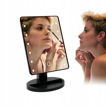 Podświetlane lusterko do makijażu LED - czarne - ZD Trading