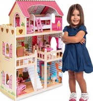 Podświetlany duży domek do zabawy lalkami dla dzieci do przedszkola